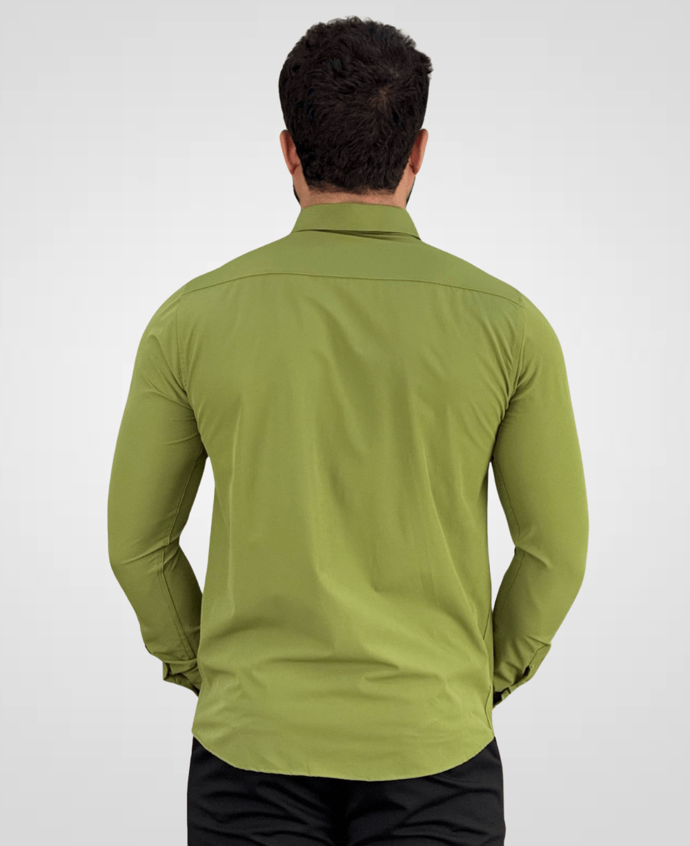 Camisa Social Verde Oliva Tecnológica Impermeável-Paladho's