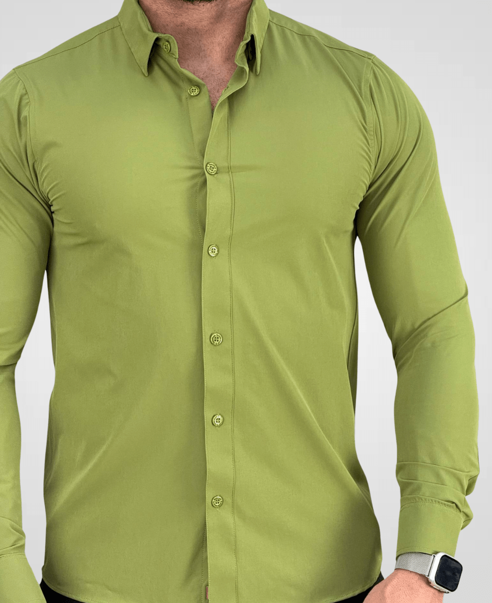 Camisa Social Verde Oliva Tecnológica Impermeável-Paladho's