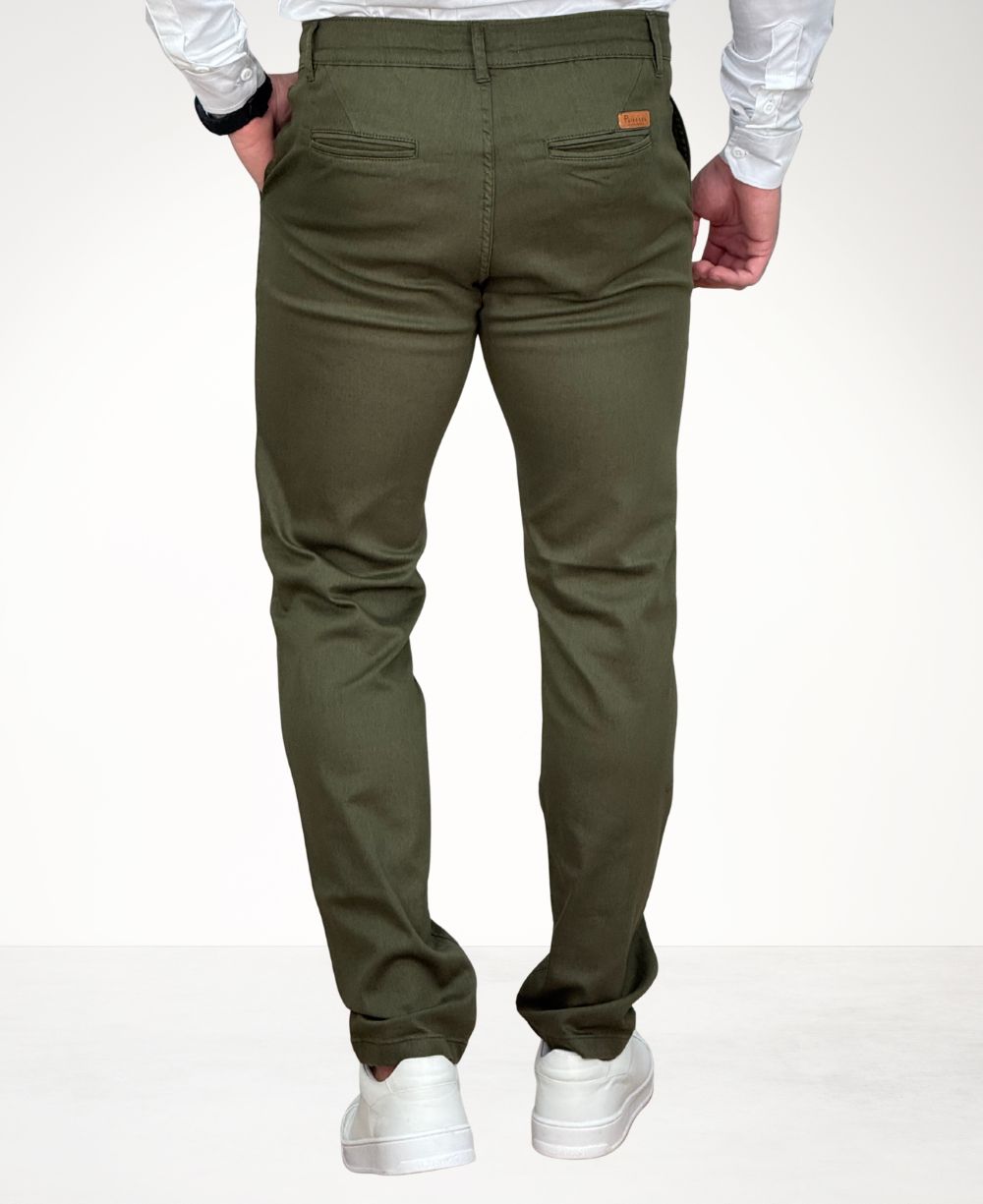 Calça Alfaiataria Verde Militar Masculina Slim - Paladho´s