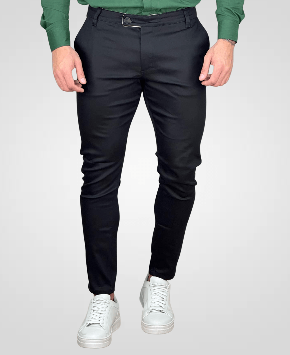 Calça Alfaiataria Preto Masculina Transpassado - Per Pochi