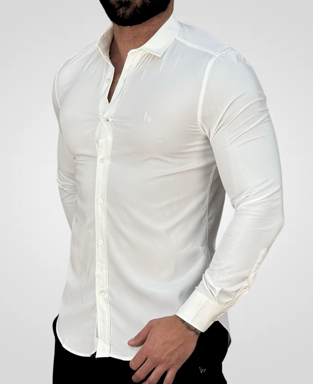 Camisa Social Branco Masculina Tecnológico - Per Pochi