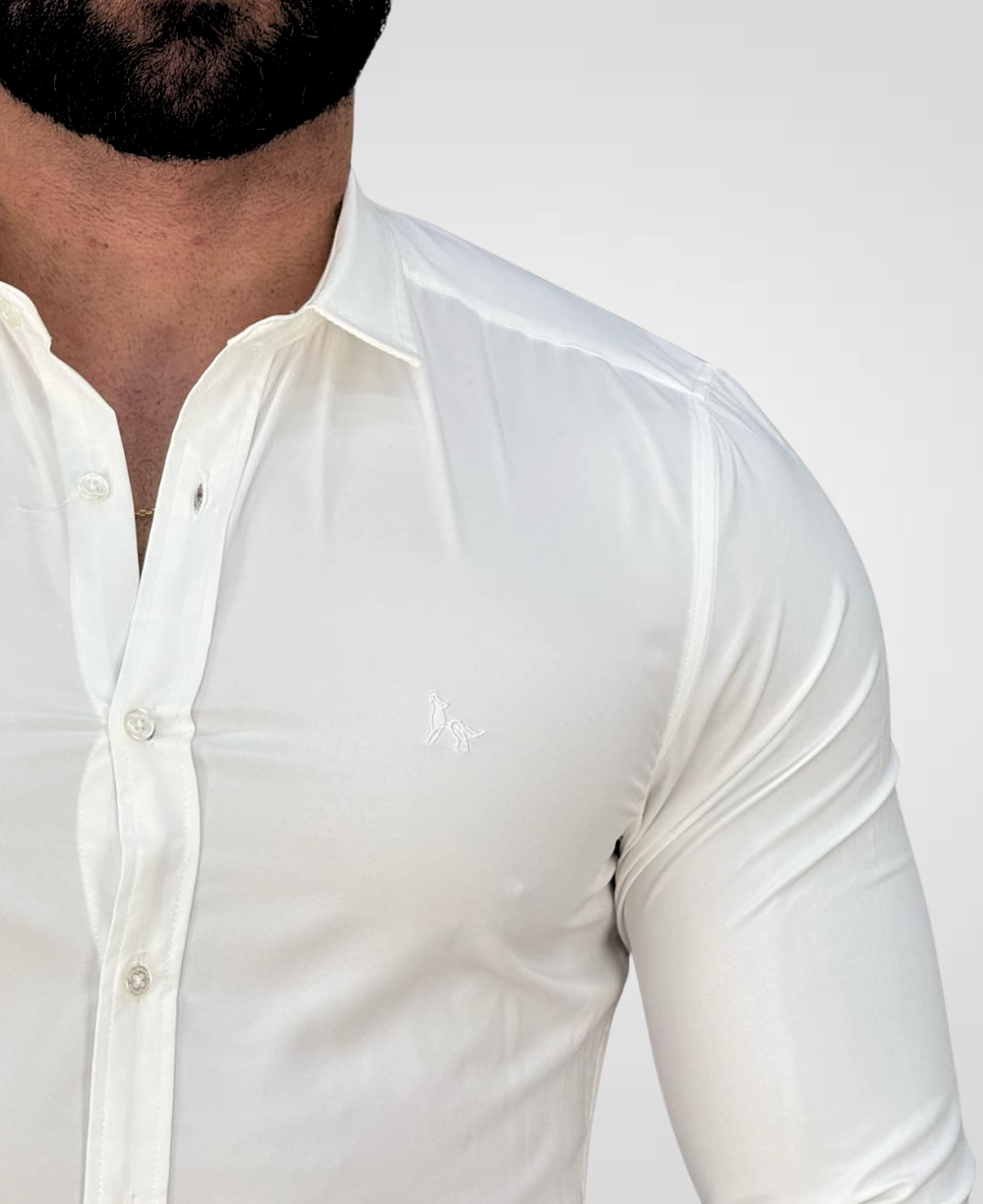 Camisa Social Branco Masculina Tecnológico - Per Pochi
