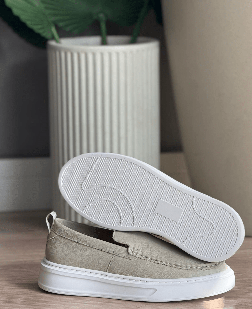 Slip On Gelo Masculino De Couro Sintético - Ideal Vest Rouparia