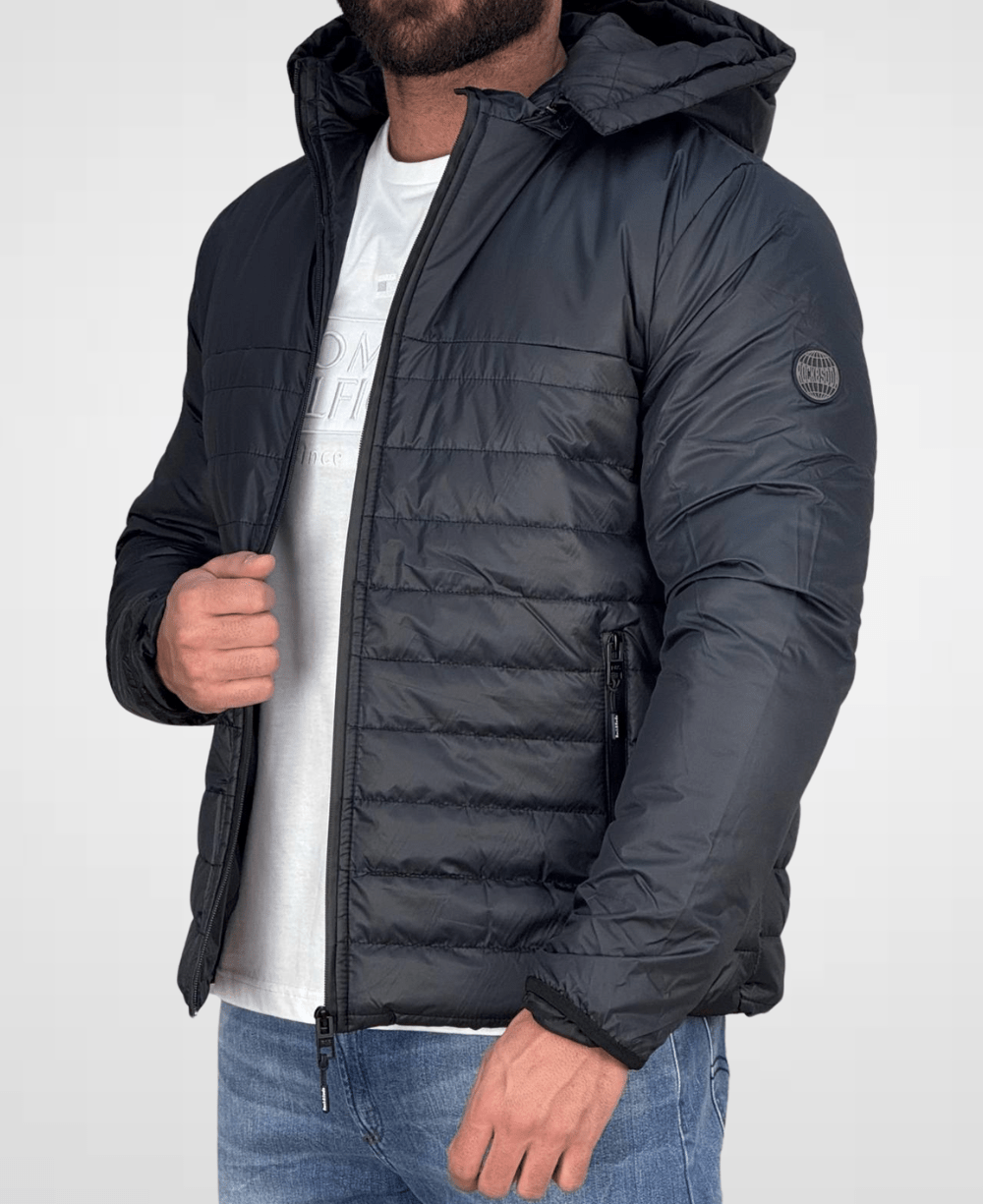 Jaqueta Puffer Preto Com Touca Masculina - Rock & Soda