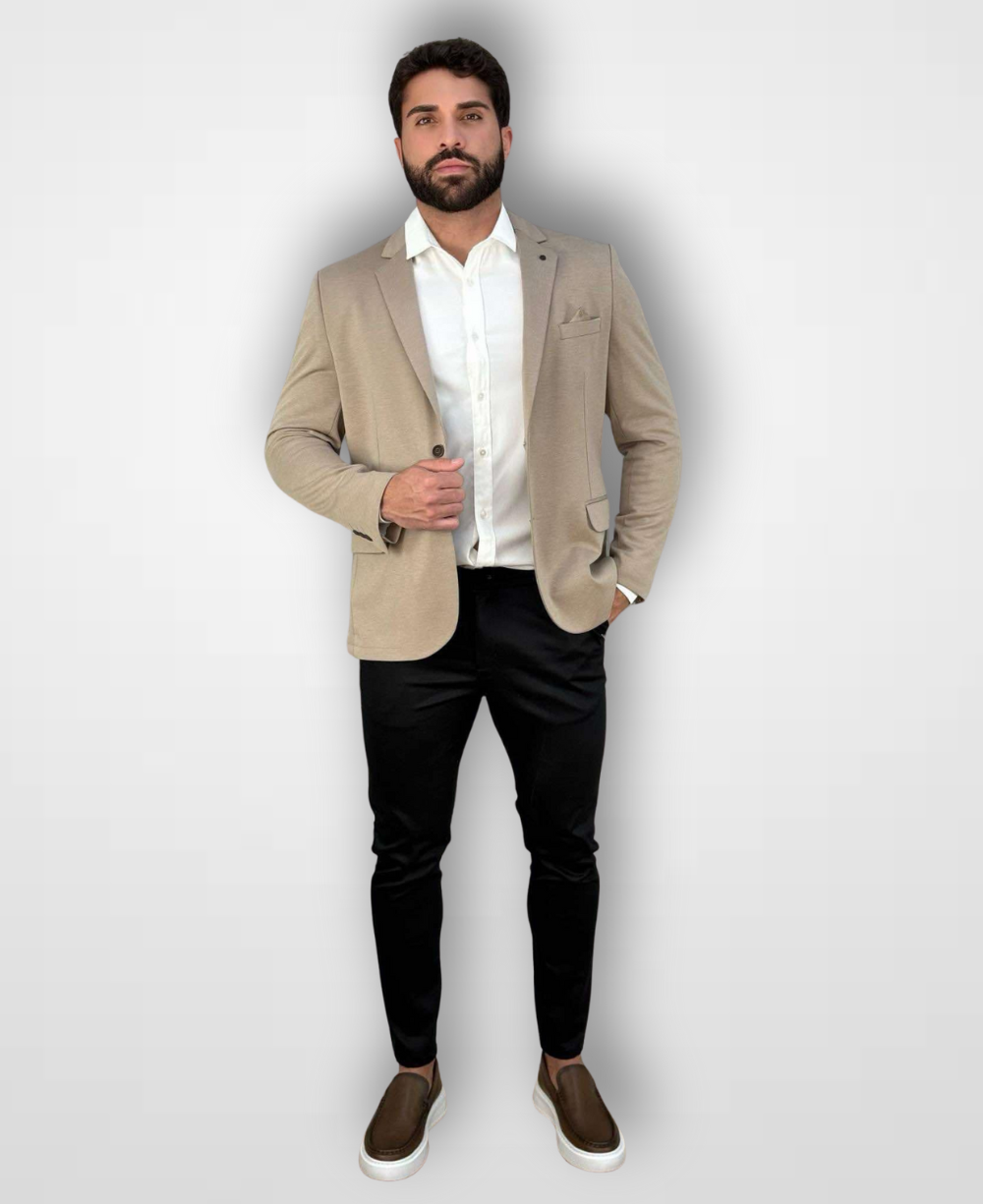 Blazer Caqui Básico Acetinado Slim - Guilherme Soul