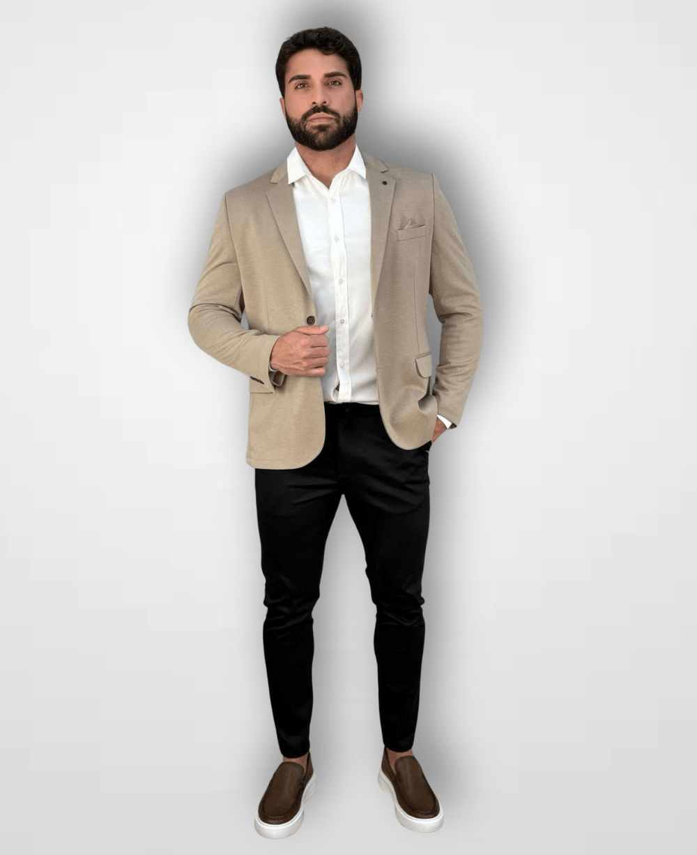 Blazer Caqui Básico Acetinado Slim - Guilherme Soul