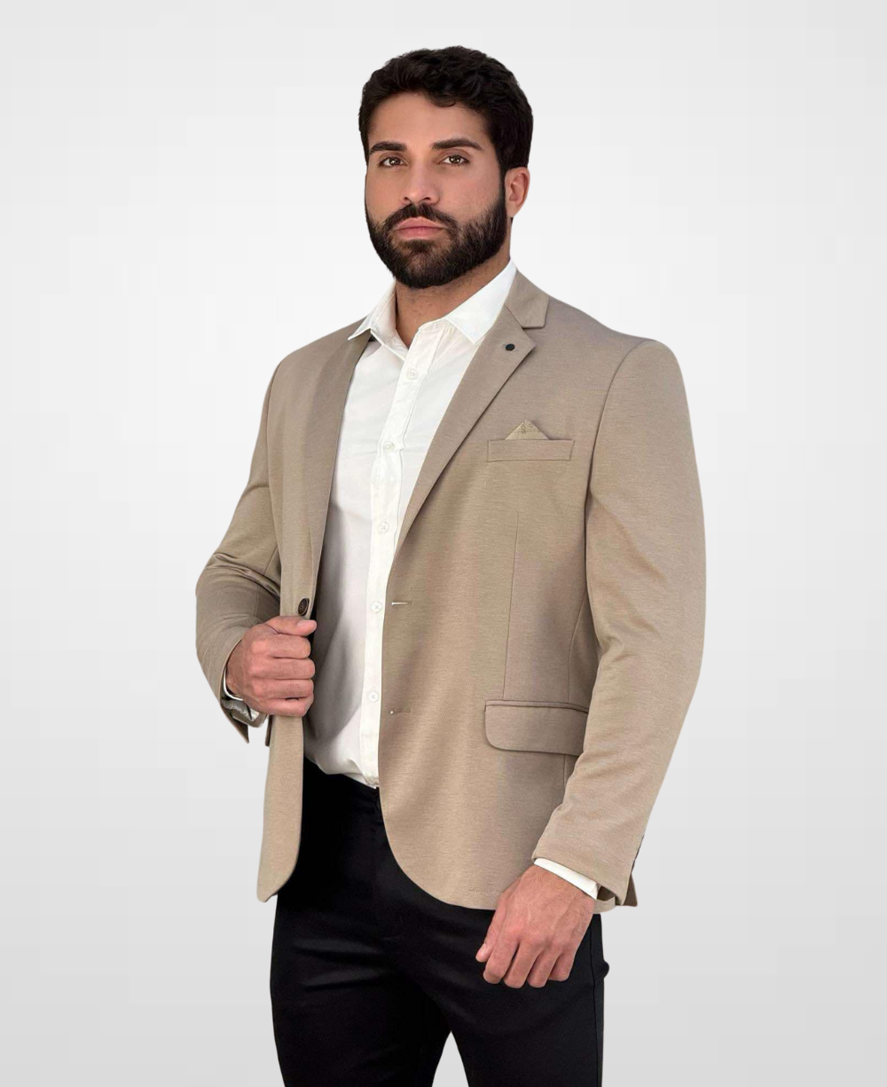 Blazer Caqui Básico Acetinado Slim - Guilherme Soul
