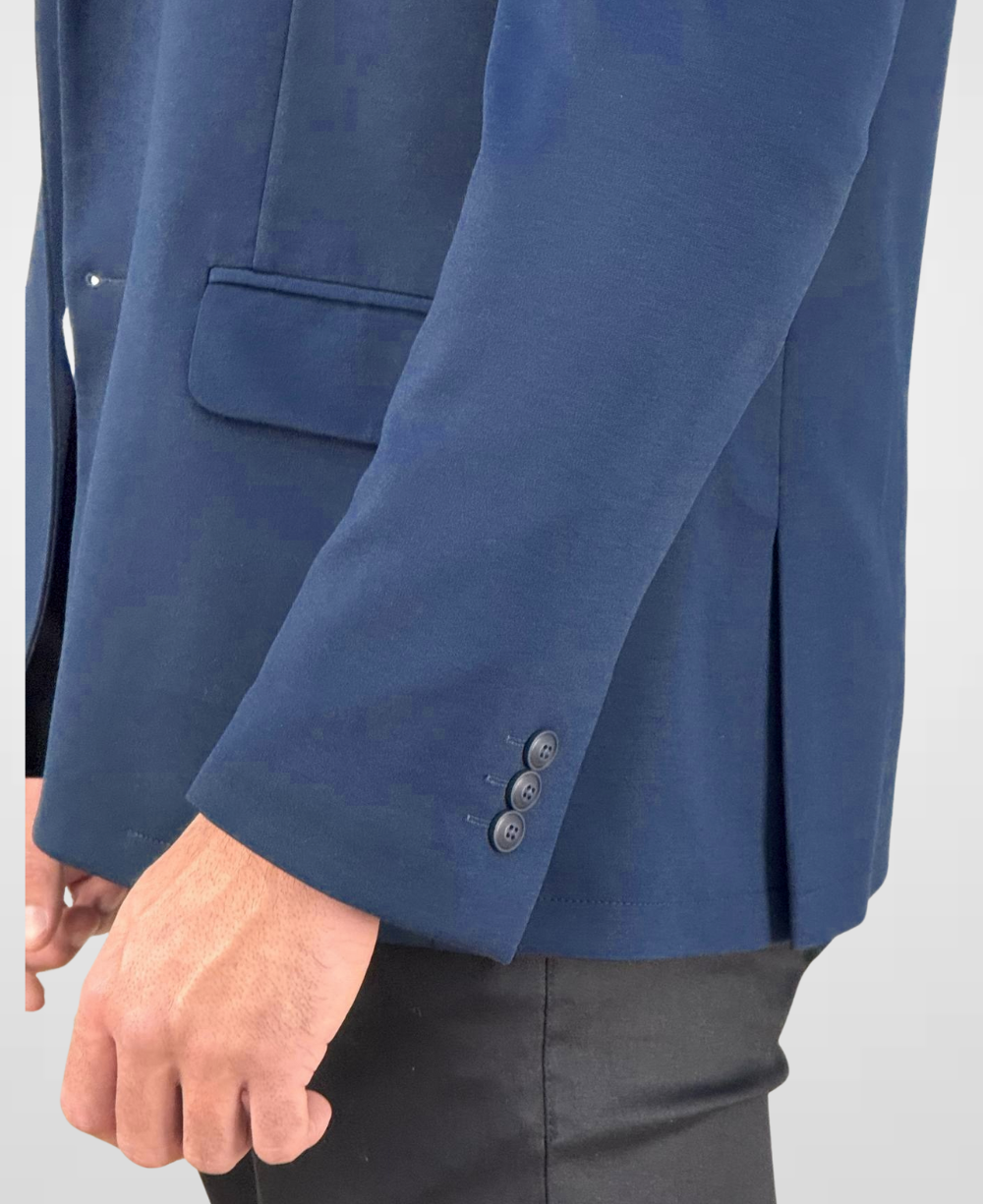 Blazer Azul Marinho Básico Acetinado Slim - Guilherme Soul
