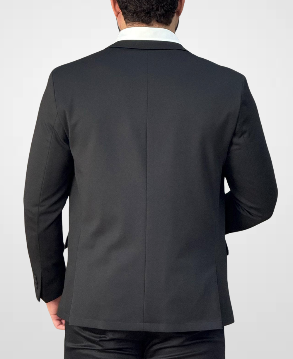 Blazer Preto Básico Acetinado Slim - Guilherme Soul