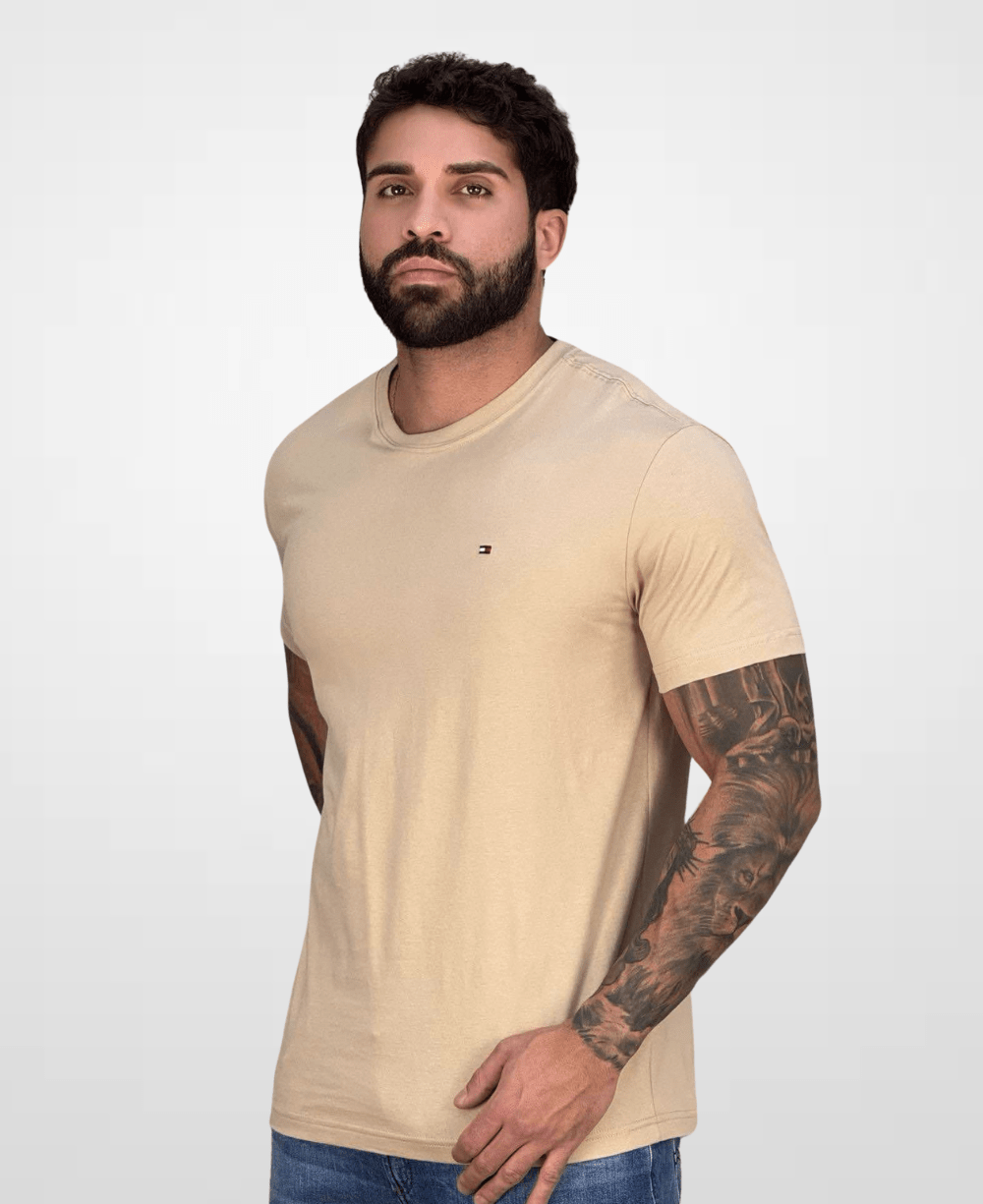 Camiseta Caqui Masculina Classic - Tommy Hilfiger