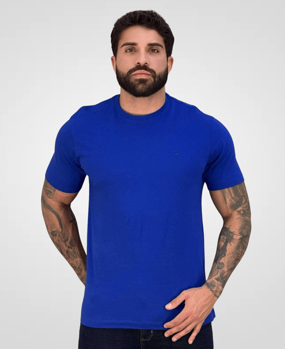 Camiseta Azul Bic Masculina Malha Regular - Aramis
