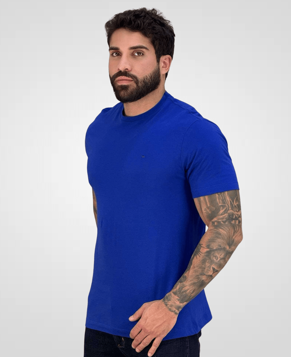 Camiseta Azul Bic Masculina Malha Regular - Aramis