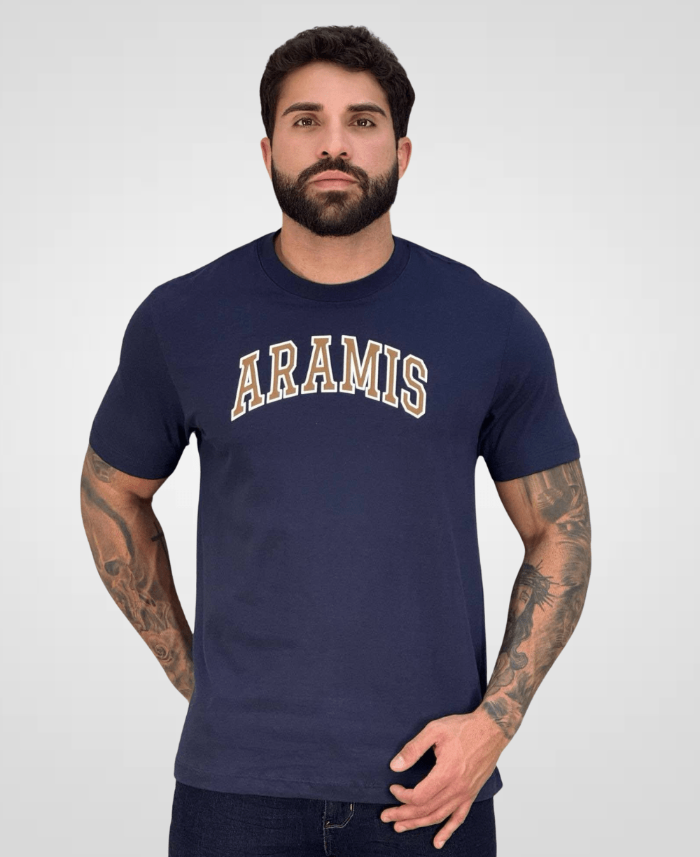Camiseta Azul Marinho Masculina New College - Aramis