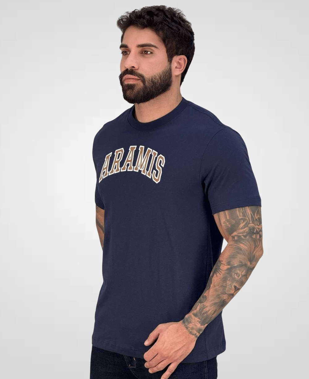 Camiseta Azul Marinho Masculina New College - Aramis