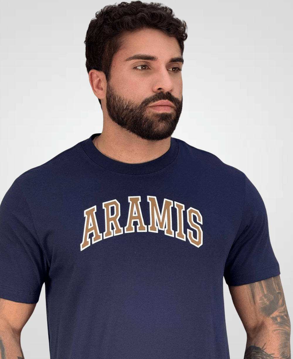 Camiseta Azul Marinho Masculina New College - Aramis
