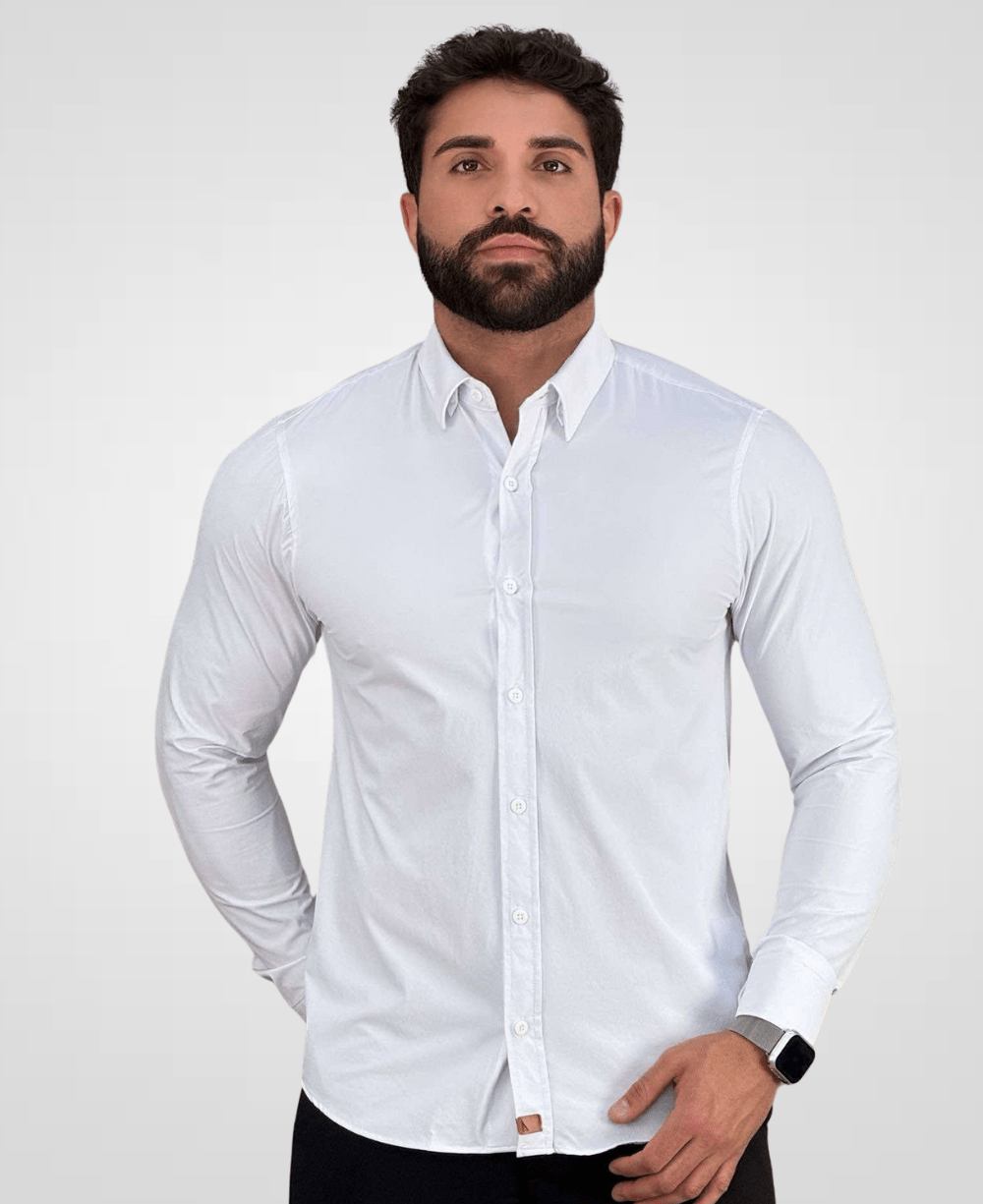 Camisa Social Branco Tecnológica Impermeável-Paladho's