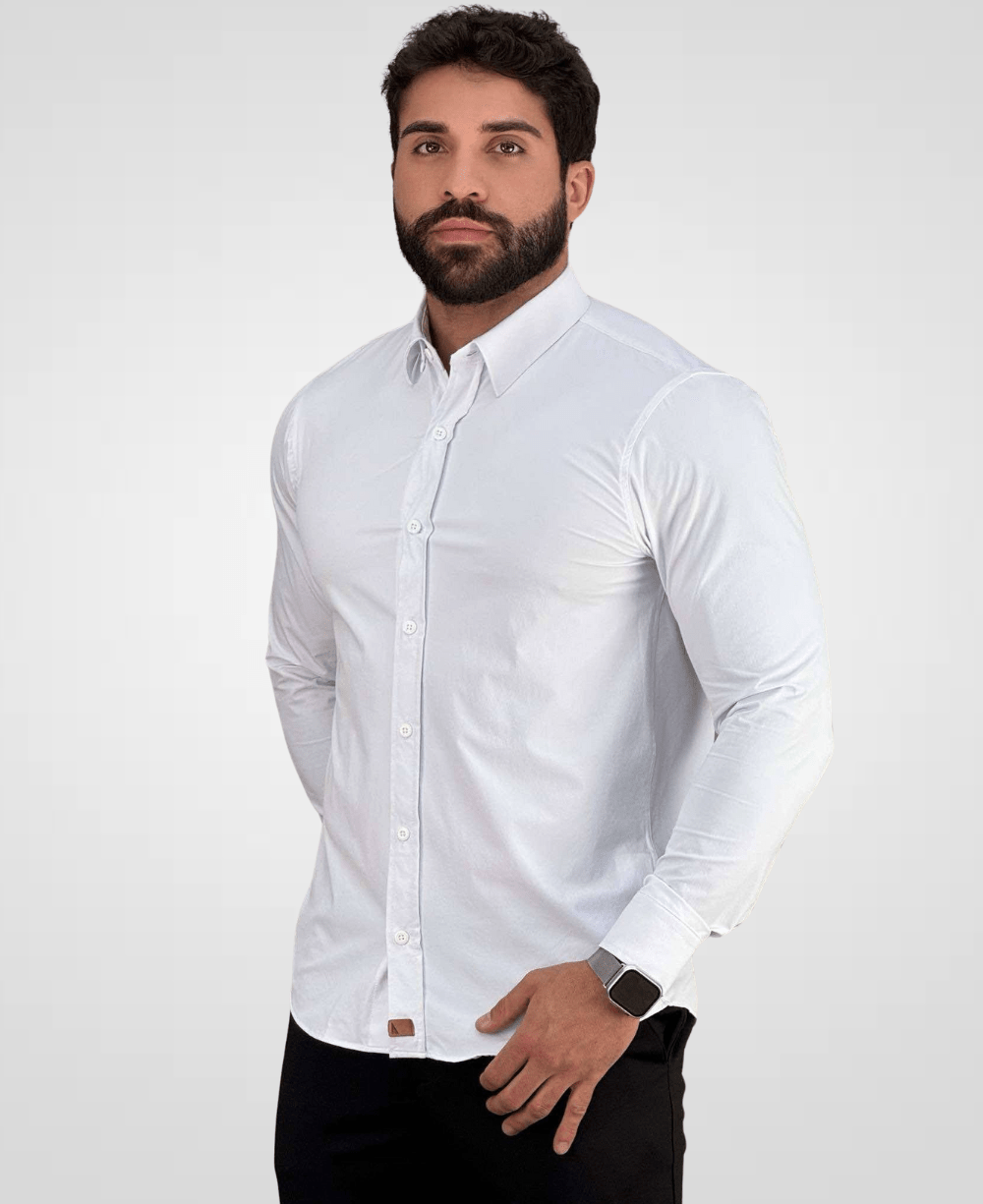 Camisa Social Branco Tecnológica Impermeável-Paladho's