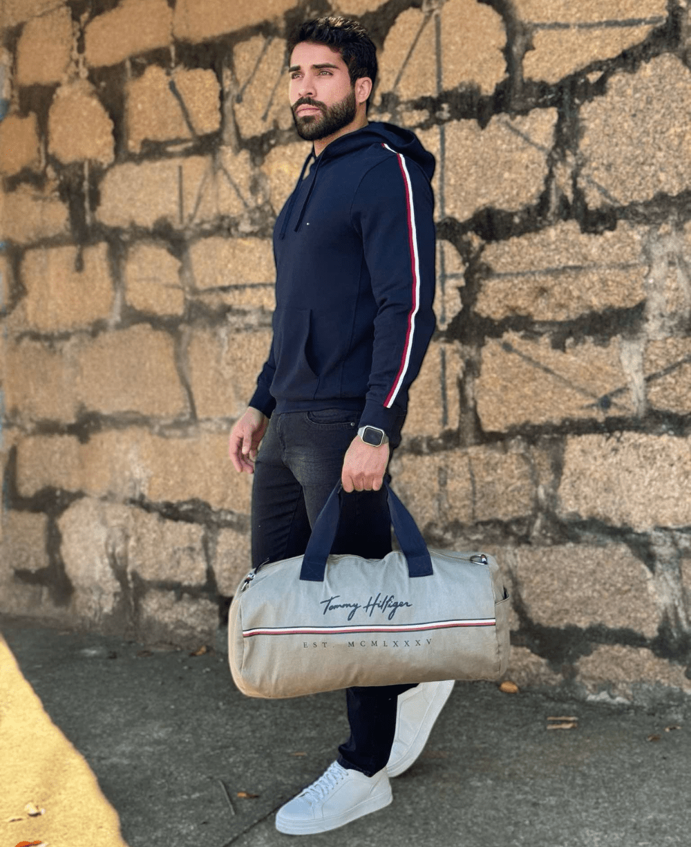 Moletom Azul Marinho Masculino Global Stripe Hoody - Tommy Hilfiger