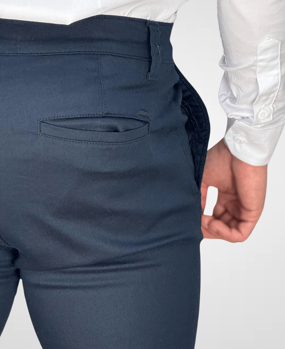 Calça Alfaiataria Azul Marinho Masculina Skinny - DLZ