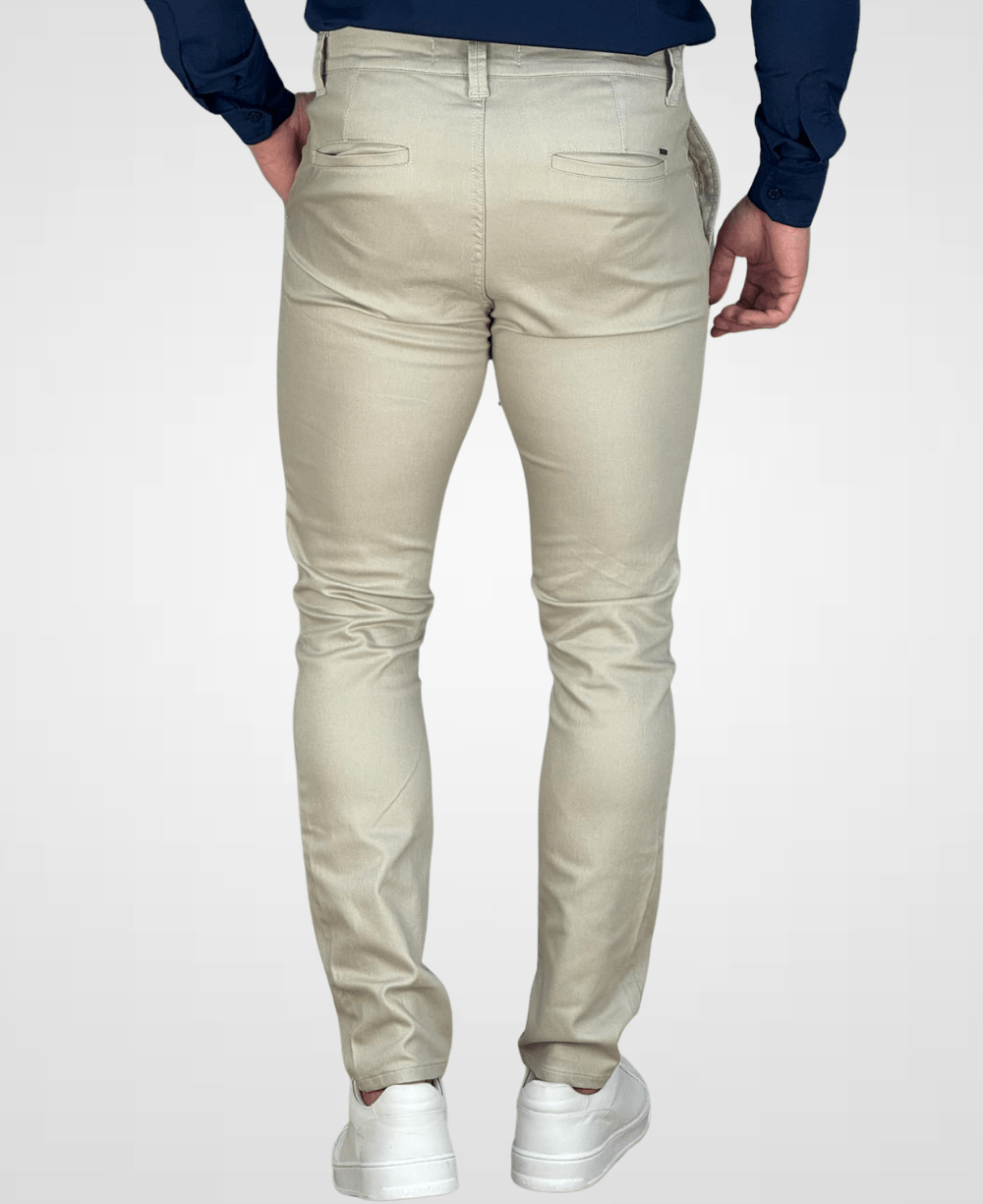 Calça Alfaiataria Palha Masculina Skinny - DLZ