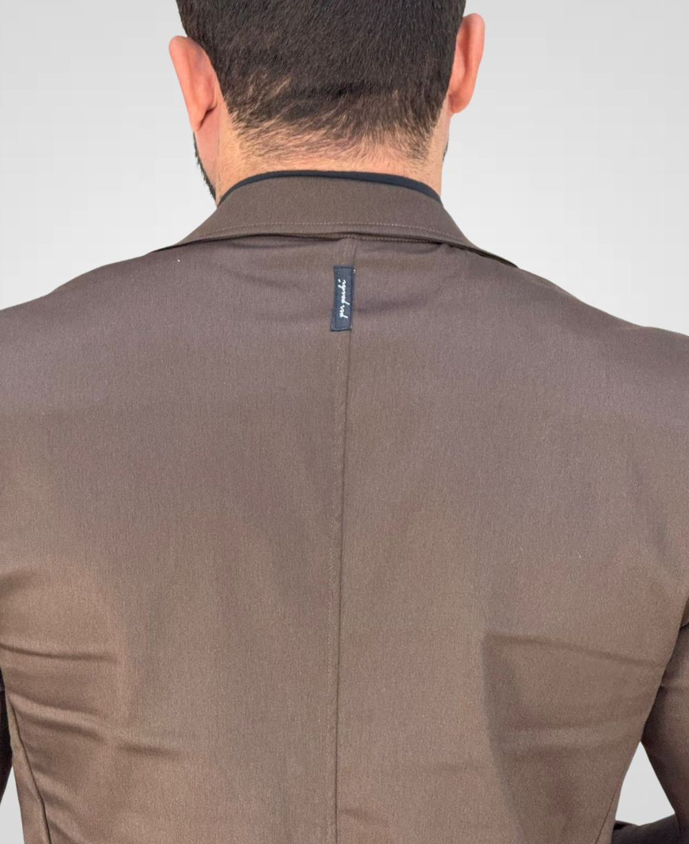 Blazer Marrom Masculino Básico Acetinado - Per Pochi