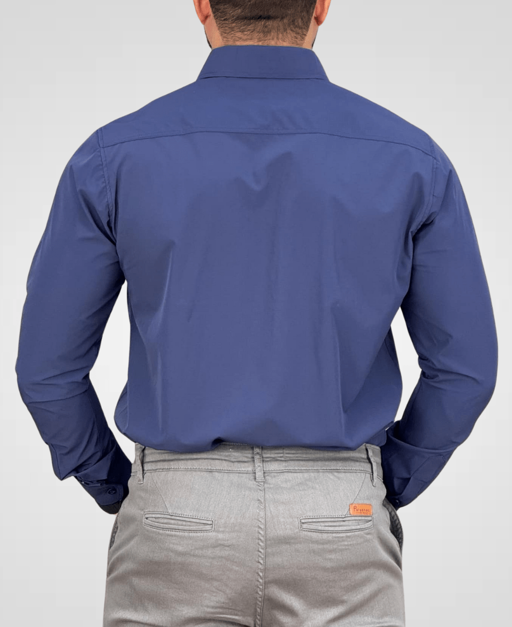 Camisa Social Azul Marinho Tecnológica Impermeável- Paladho's