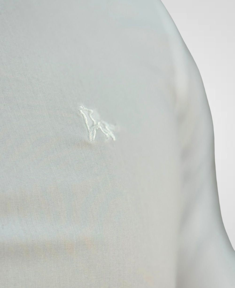 Camisa Manga Longa Branco Masculina Tricoline Gola Padre - Per Pochi
