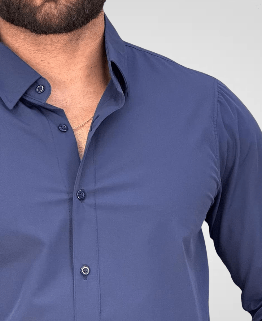 Camisa Social Azul Marinho Tecnológica Impermeável- Paladho's