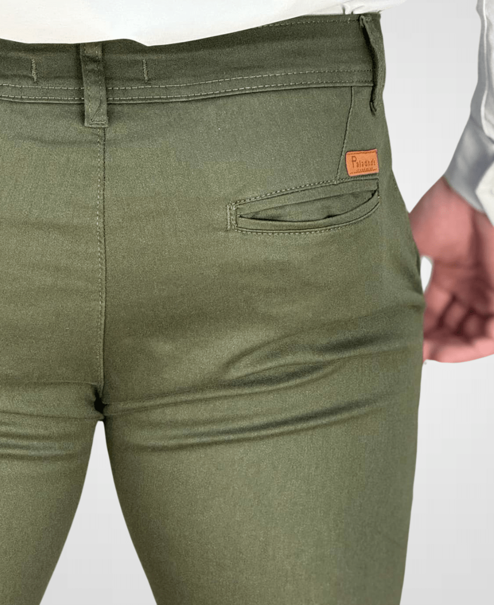 Calça Alfaiataria Verde Militar Masculina Super Skinny - Paladho´s