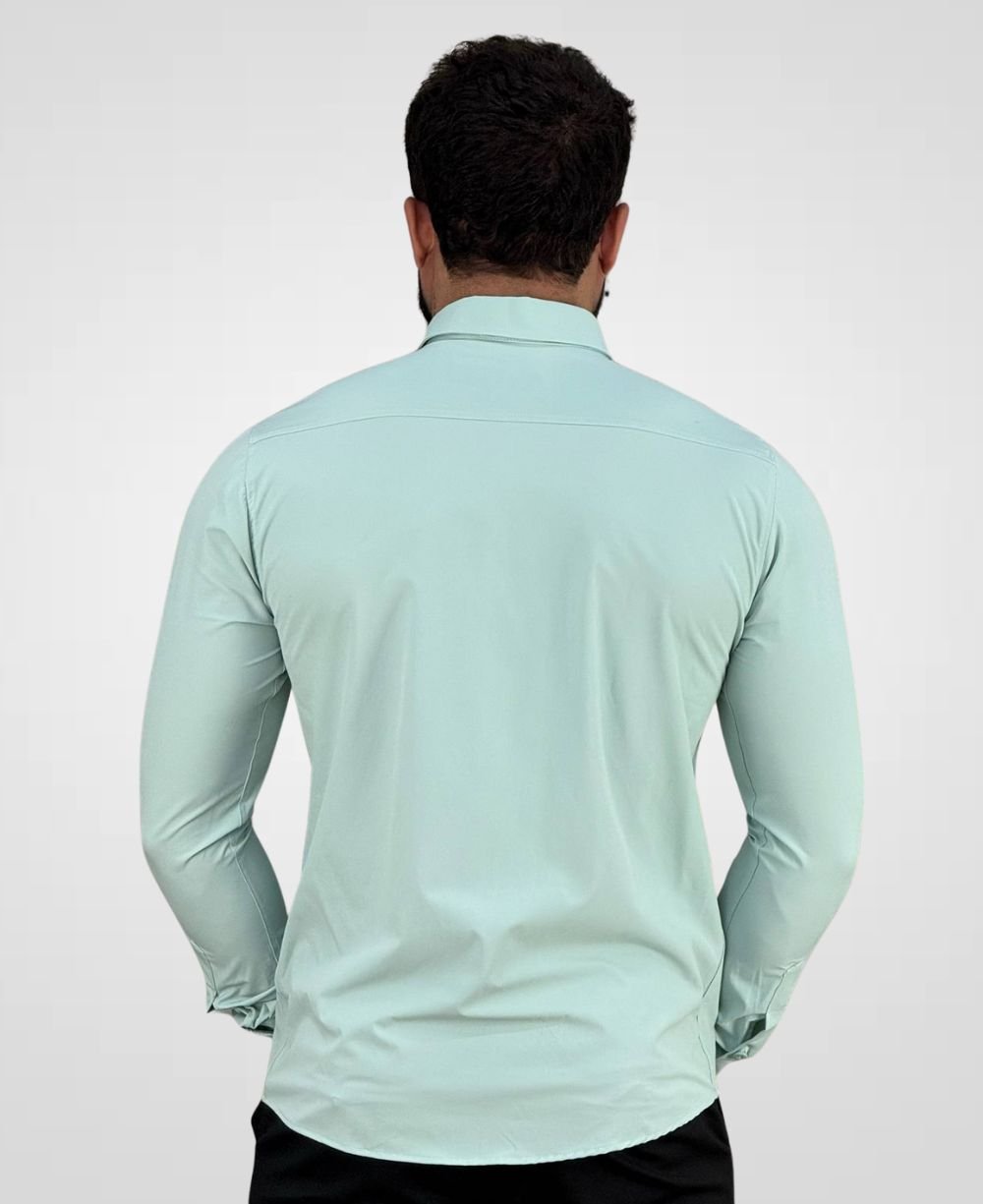 Camisa Social Verde Agua Tecnológica Impermeável-Paladho's