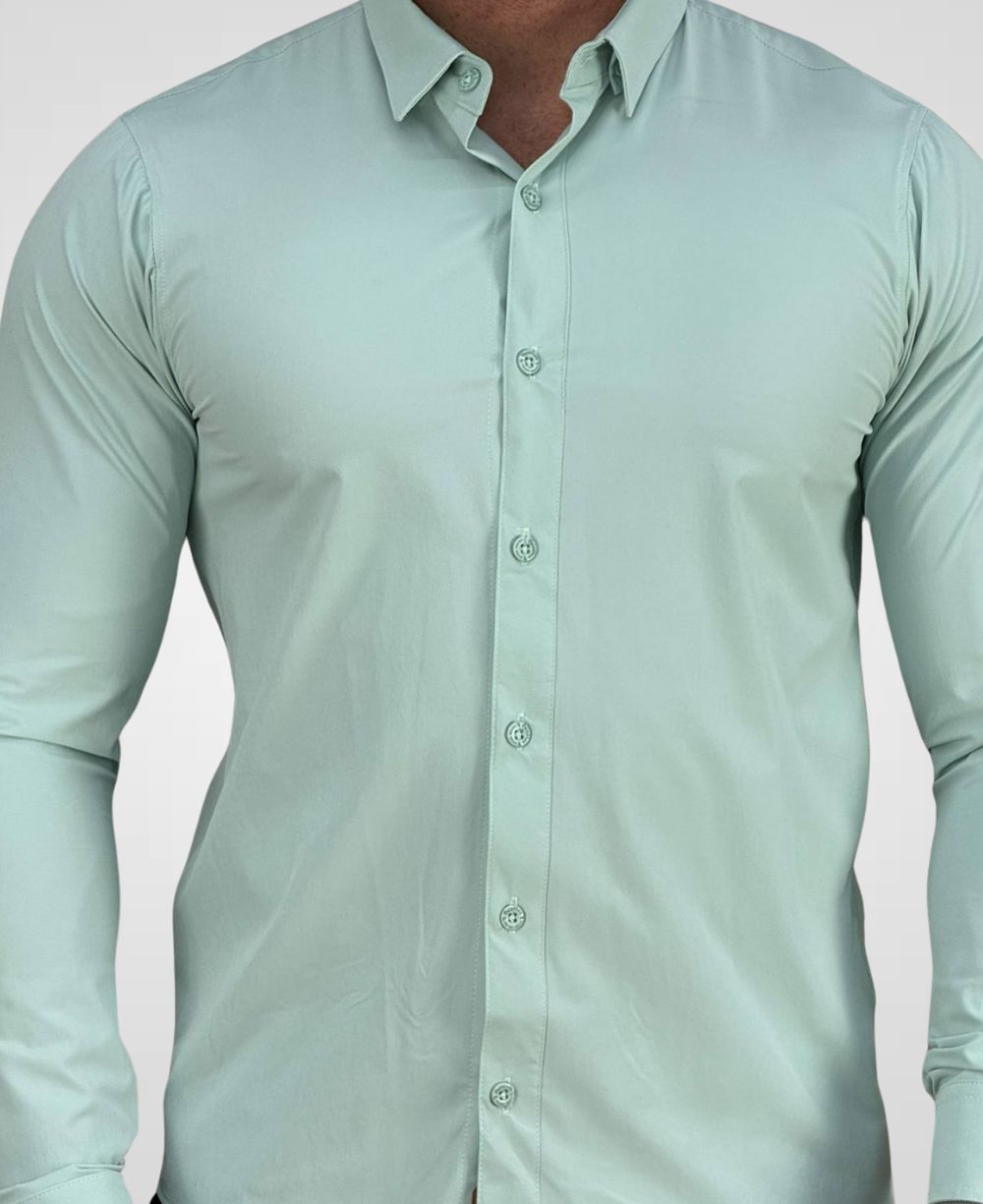 Camisa Social Verde Agua Tecnológica Impermeável-Paladho's