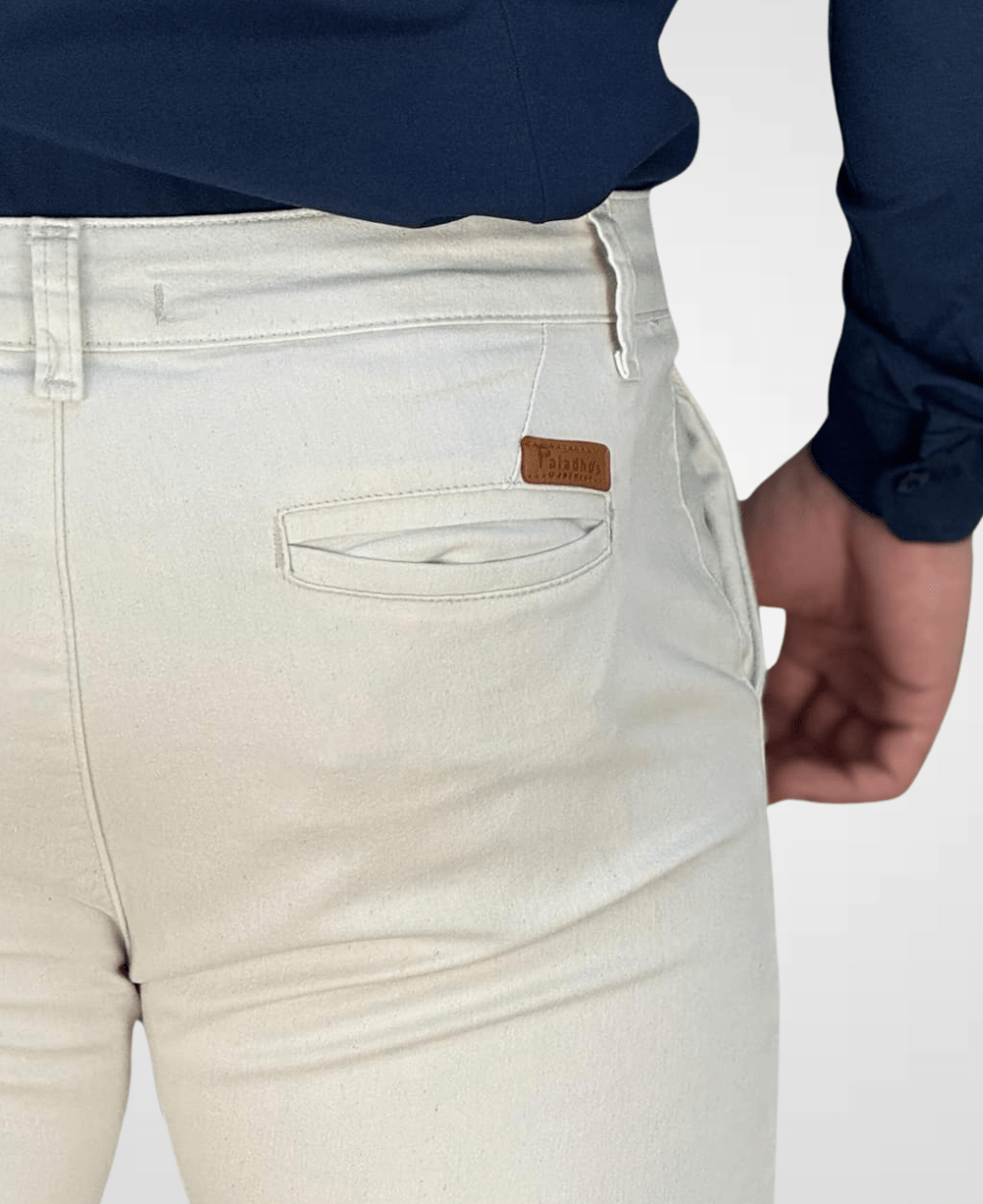 Calça Alfaiataria Creme Masculina Super Skinny - Paladho´s