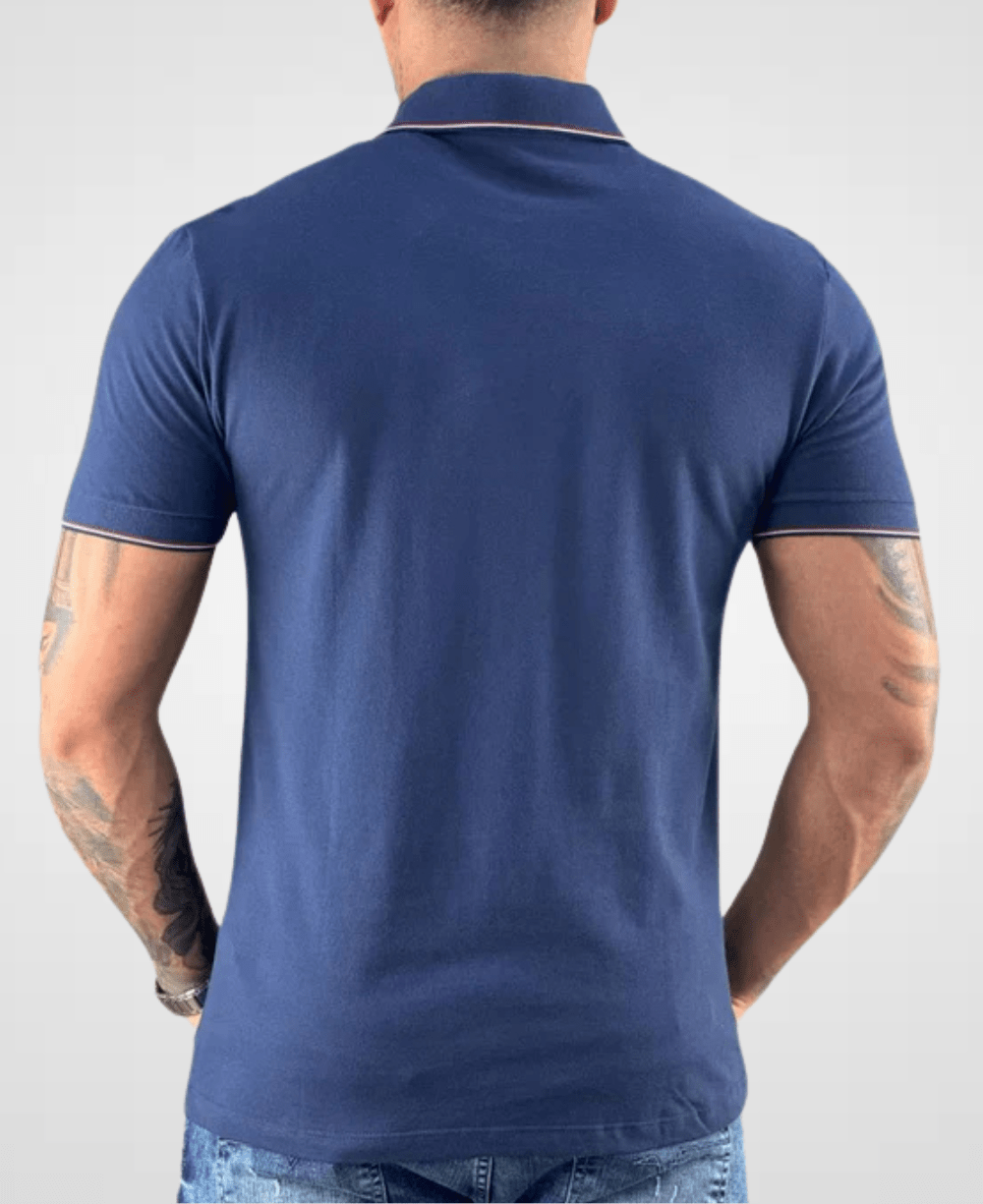 Camisa Azul Marinho Masculina With Trims - Forum