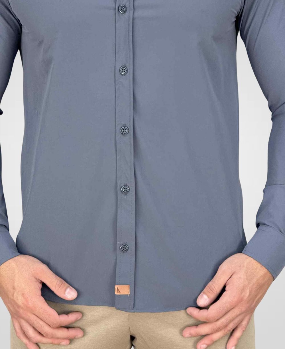 Camisa Social Cinza Tecnológica Impermeável-Paladho's