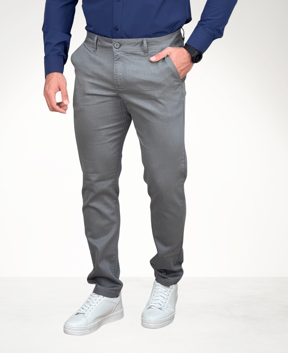 Calça Alfaiataria Cinza Claro Masculina Slim - Paladho´s
