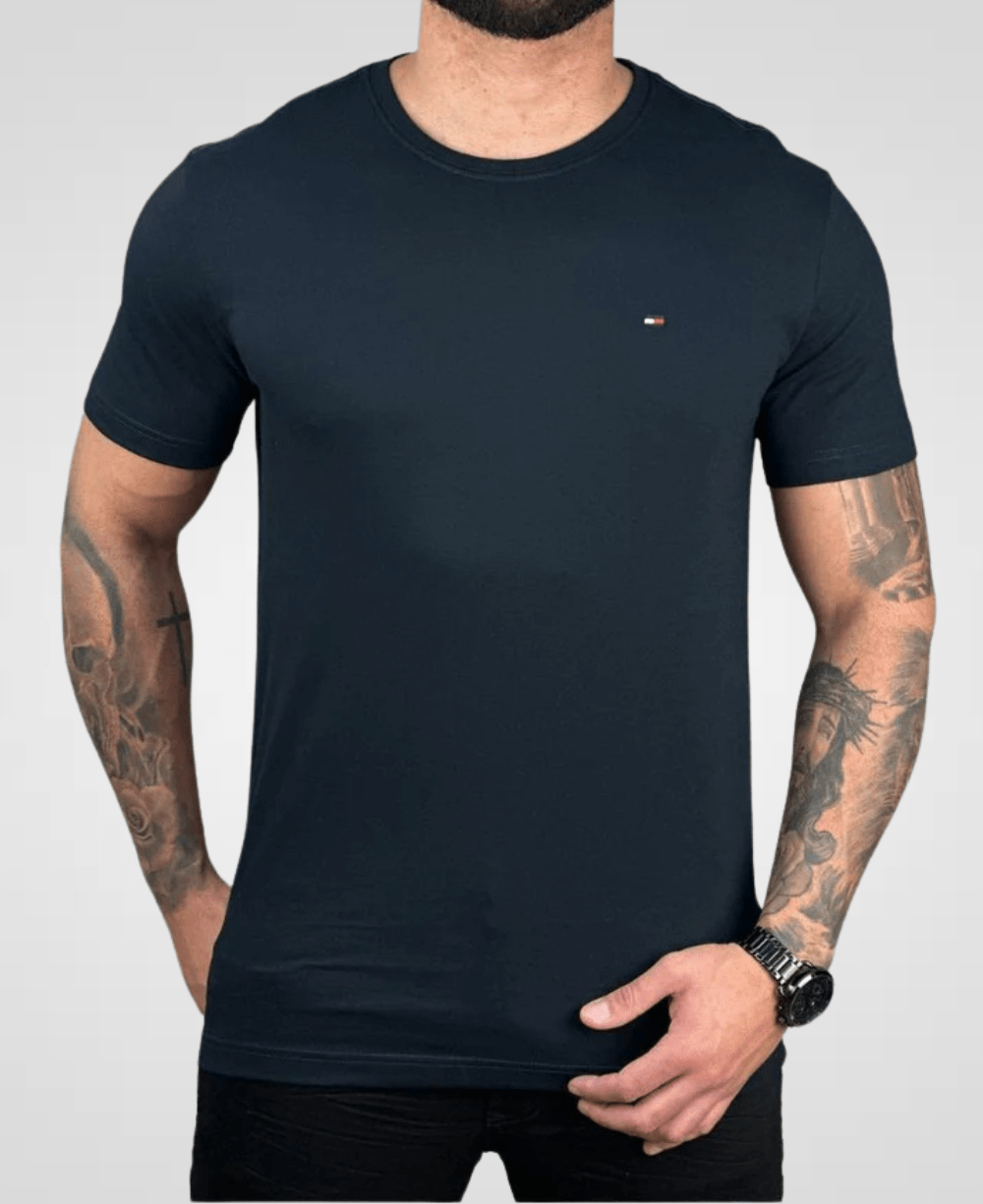 Camiseta Azul Marinho Masculina Logo no Peito - Tommy Hilfiger