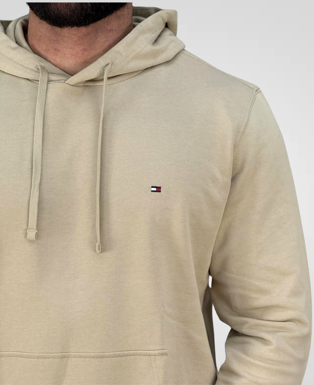 Moletom Bege Masculino Clássico Felpado - Tommy Hilfiger