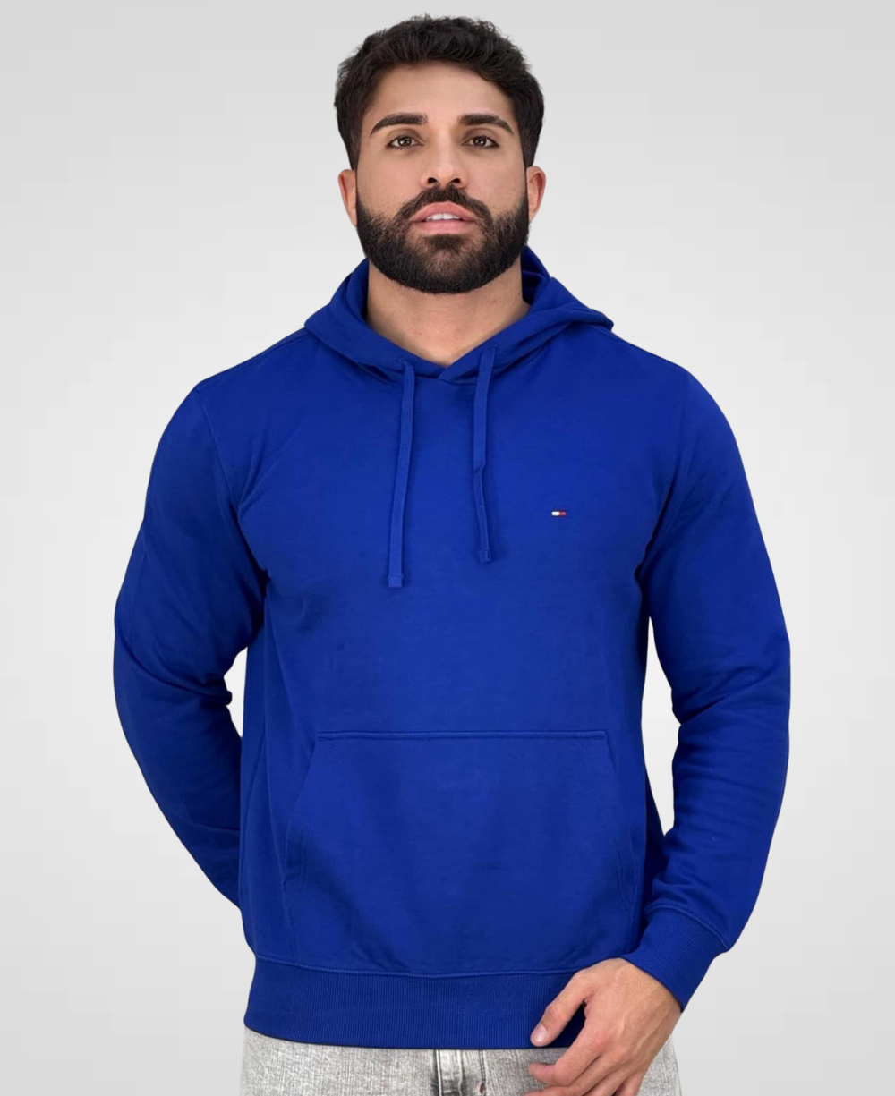 Moletom Azul Bic Masculino Clássico Felpado - Tommy Hilfiger