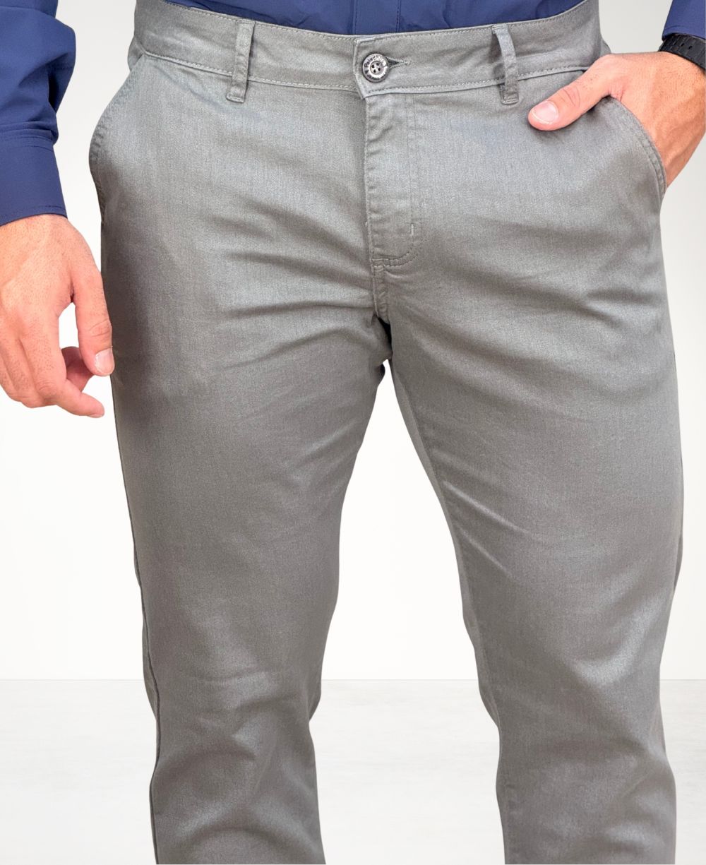 Calça Alfaiataria Cinza Claro Masculina Slim - Paladho´s