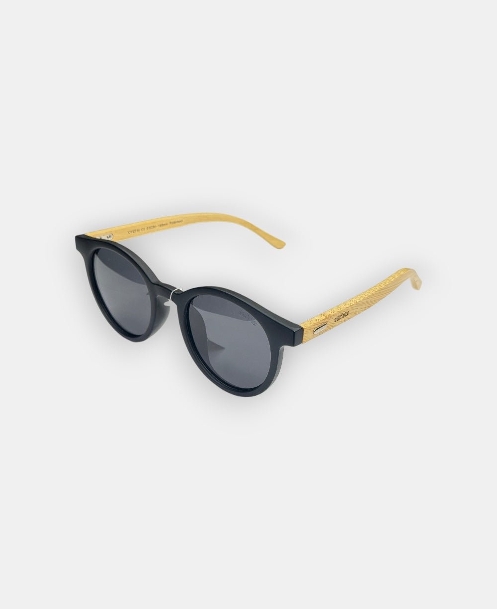 Óculos de Sol Preto Masculino Hastes em Bambu Wayfarer - Olu'Olu Sunglass