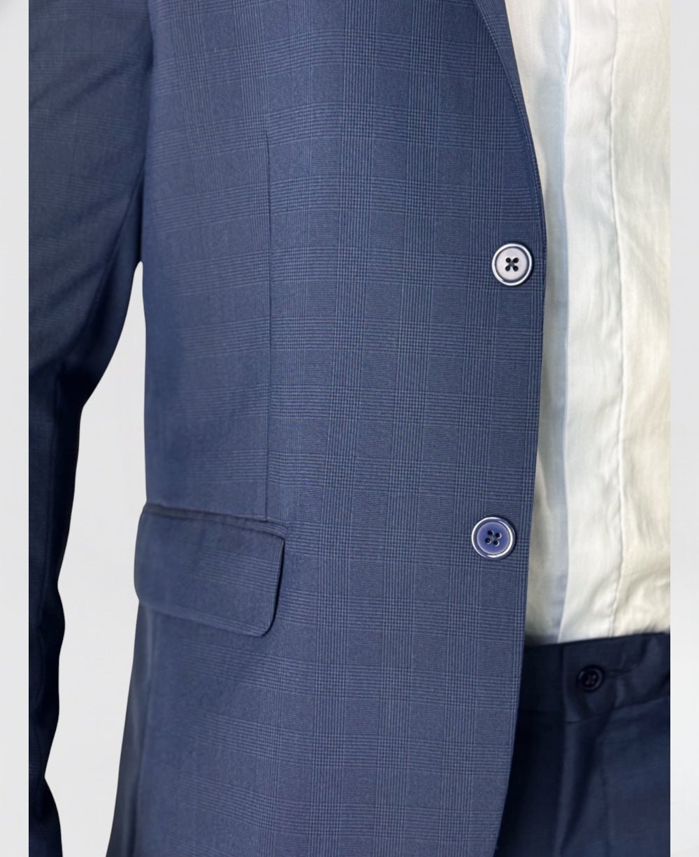 Blazer Alfaiataria Xadrez Marinho Slim - Guilherme Soul