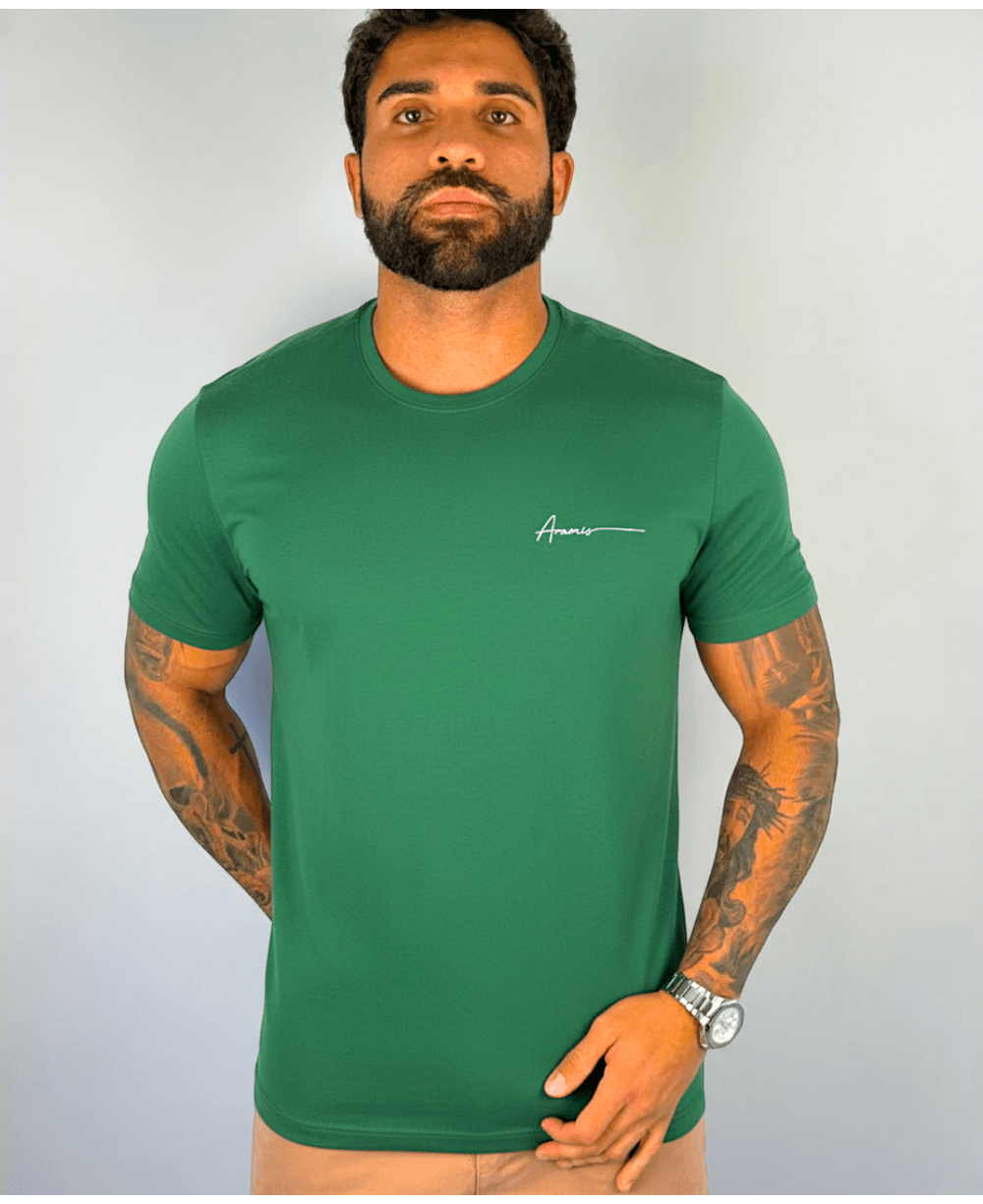 Camiseta Masculina Verde Malha Regular - Aramis