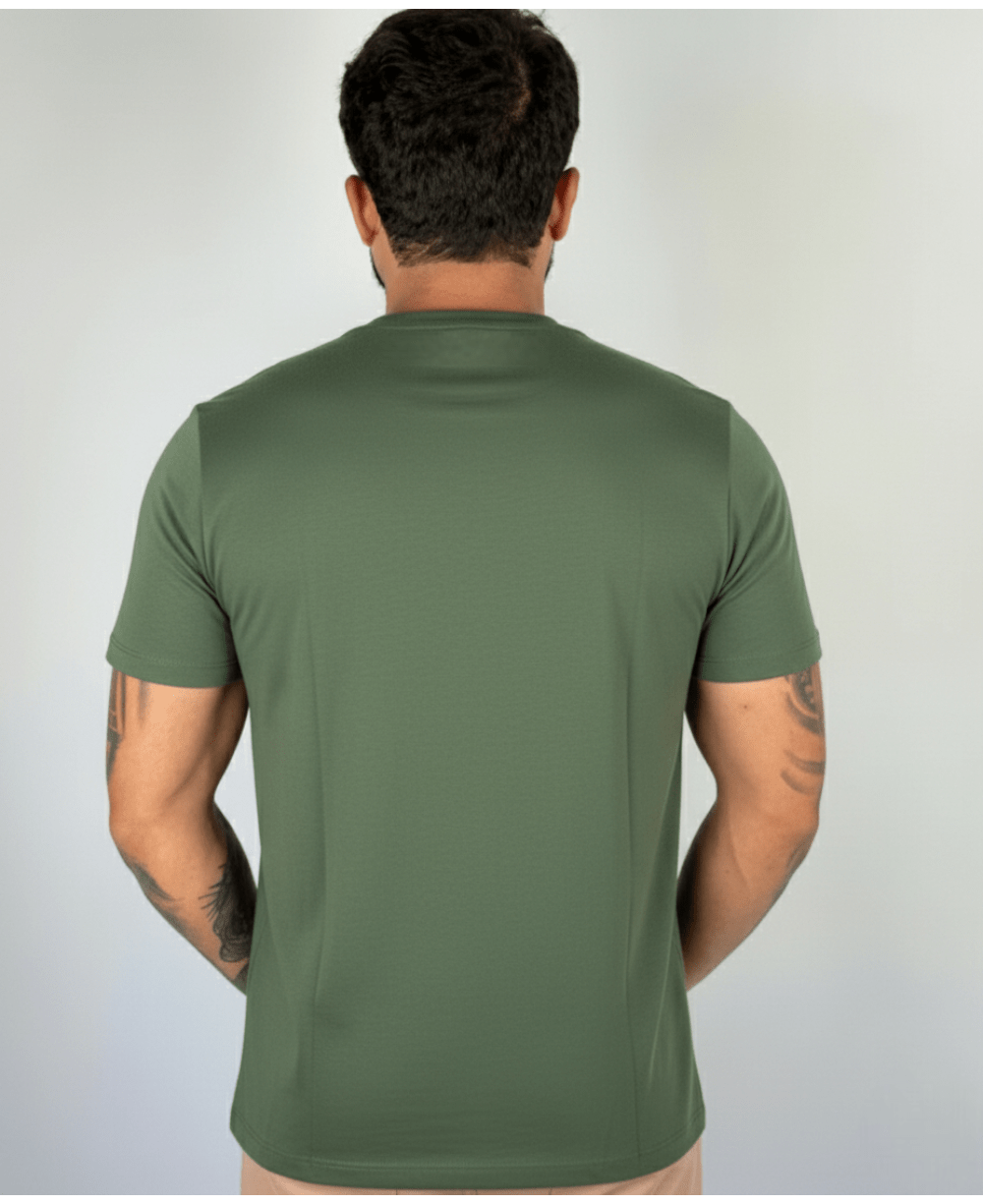 Camiseta Masculina Verde Musgo Malha Regular - Aramis
