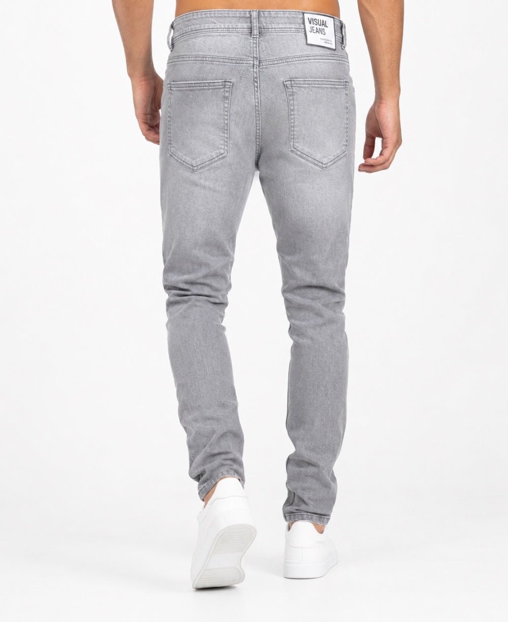 Calça Jeans Cinza Mescla Masculina Skinny - Visual Jeans