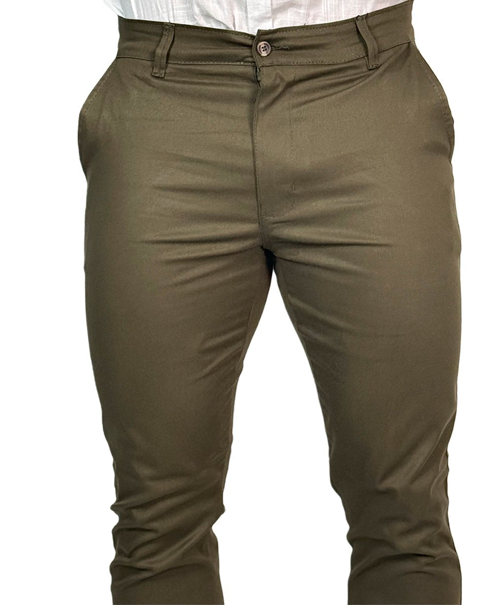 Calça Chino Verde Musgo Masculina Premium - Aramis