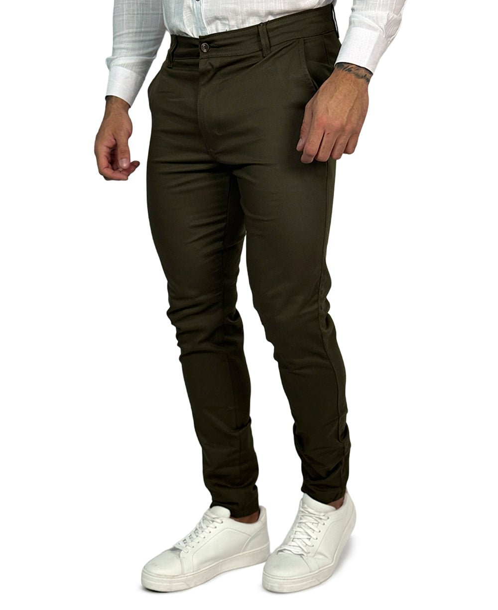 Calça Chino Verde Musgo Masculina Premium - Aramis