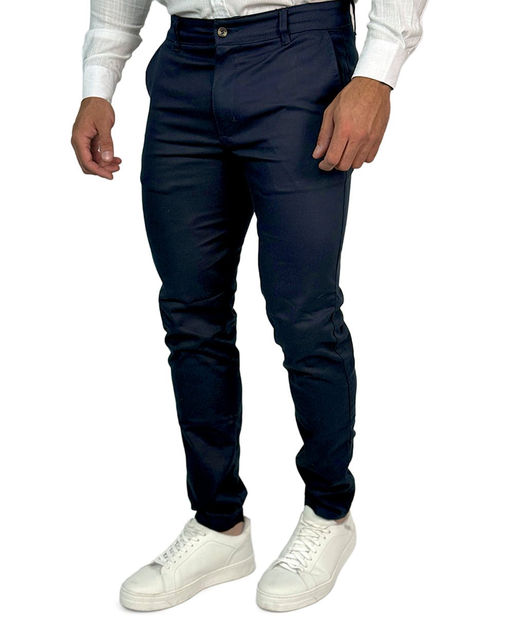 Calça Azul Marinho Masculina Chino em Sarja Premium de Algodão - Aramis