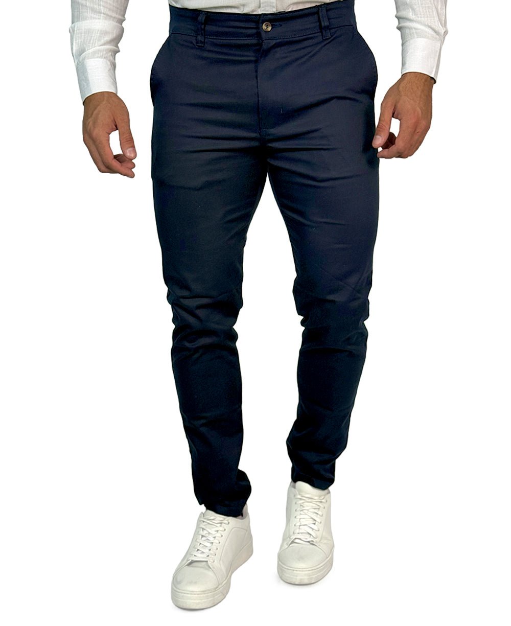 Calça Azul Marinho Masculina Chino em Sarja Premium de Algodão - Aramis