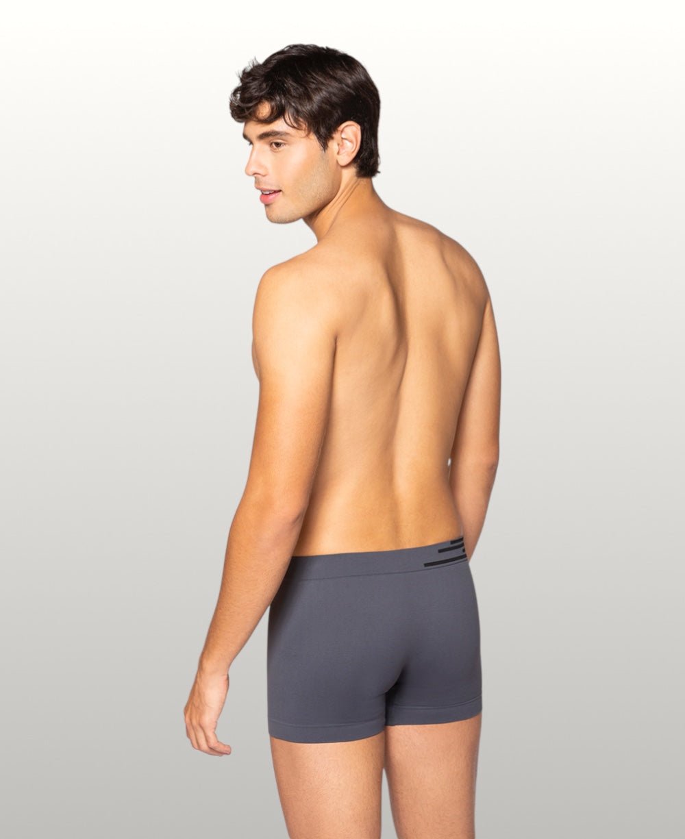 Kit 2 Cuecas Boxer Cinza e Preto Masculina Sem Costura Microfibra - Lupo