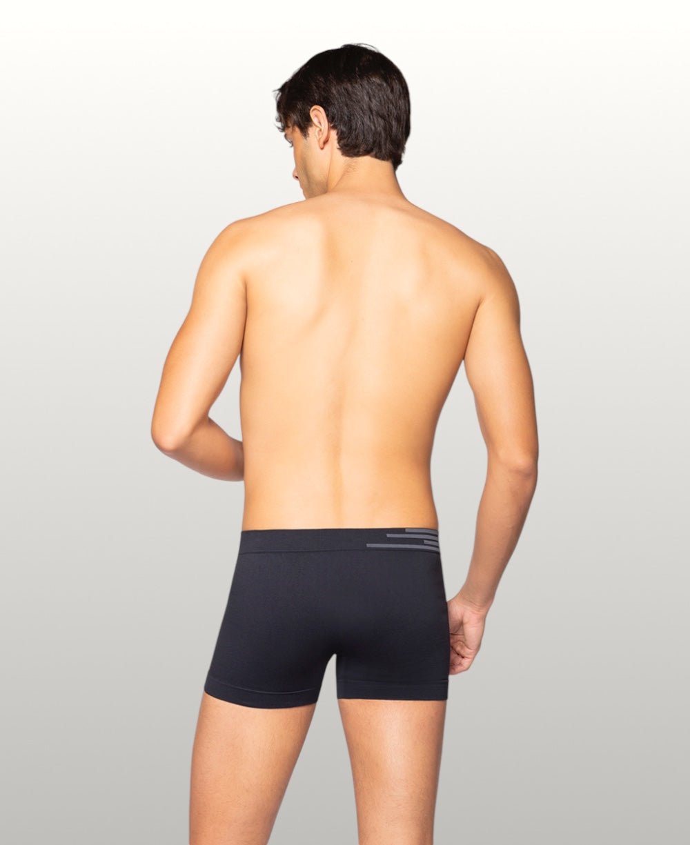 Kit 2 Cuecas Boxer Cinza e Preto Masculina Sem Costura Microfibra - Lupo